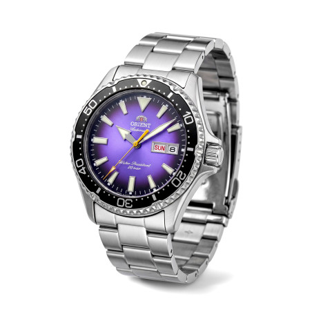 Zegarek nurek Orient Mako III 42mm RA-AA0827V39B fioletowa tarcza szafir