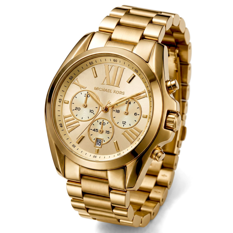 Złoty zegarek damski Michael Kors Bradshaw Chronograph 43mm MK5605