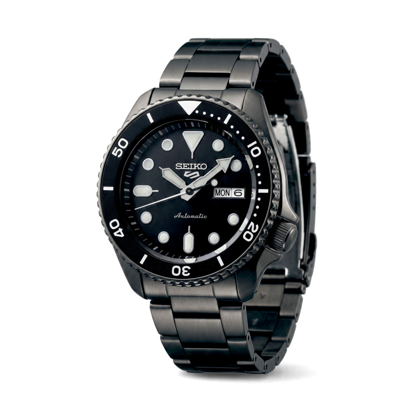 Męski zegarek Seiko 5 Sports 42mm SRPD65K1 czarna tarcza grafit