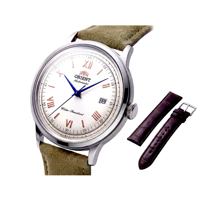 Zegarek Orient Bambino V2 RA-AC0027S30B 75th Anniversary 2 paski