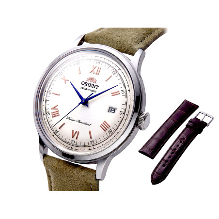 Zegarek Orient Bambino V2 RA-AC0027S30B 75th Anniversary 2 paski